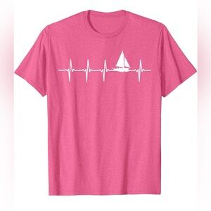 Pink T-Shirt with Sailboat Heartbeat Design

#15